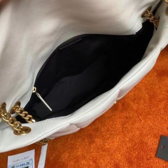 Replica Saint Laurent Loulou Puffer Medium Bag In Ivory Lambskin Replica Saint Laurent Loulou Puffer Medium Bag In Ivory Lambskin