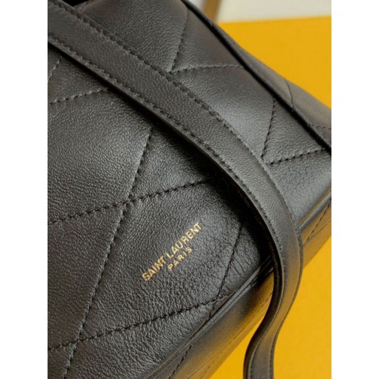 Fake Saint Laurent Le Maillon Hook Bucket Bag In Black Lambskin Replica Fake Saint Laurent Le Maillon Hook Bucket Bag In Black Lambskin Replica