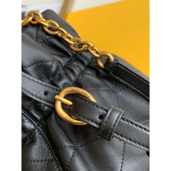Fake Saint Laurent Le Maillon Hook Bucket Bag In Black Lambskin Replica Fake Saint Laurent Le Maillon Hook Bucket Bag In Black Lambskin Replica