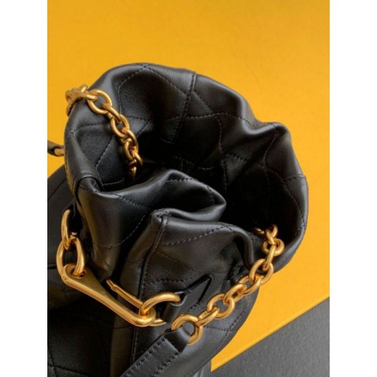 Fake Saint Laurent Le Maillon Hook Bucket Bag In Black Lambskin Replica Fake Saint Laurent Le Maillon Hook Bucket Bag In Black Lambskin Replica