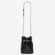 Fake Saint Laurent Le Maillon Hook Bucket Bag In Black Lambskin Replica Fake Saint Laurent Le Maillon Hook Bucket Bag In Black Lambskin Replica