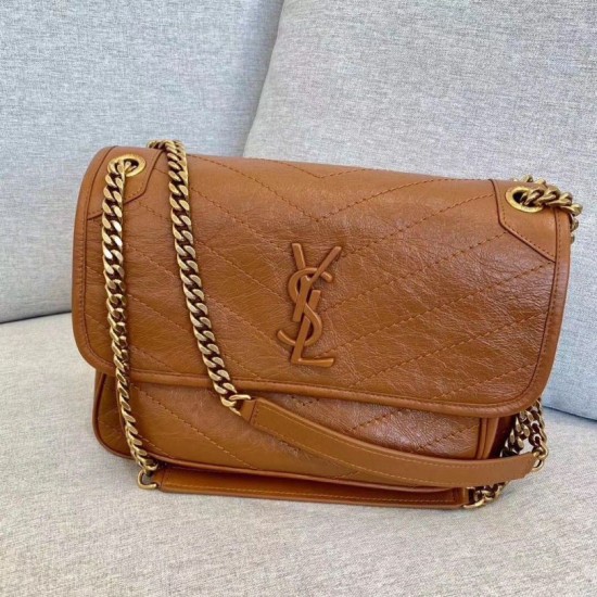Replica Saint Laurent Medium Niki Bag In Brown Calfskin Replica Saint Laurent Medium Niki Bag In Brown Calfskin