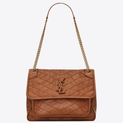 Replica Saint Laurent Medium Niki Bag In Brown Calfskin
