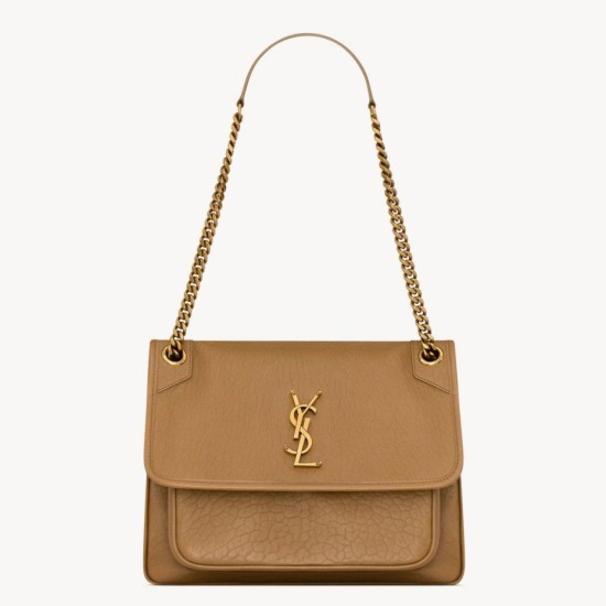 Fake Saint Laurent Niki Medium Chain Bag in Dark Cork Grained Lambskin Replica Replica Saint Laurent Niki Medium Chain Bag in Dark Cork Grained Lambskin