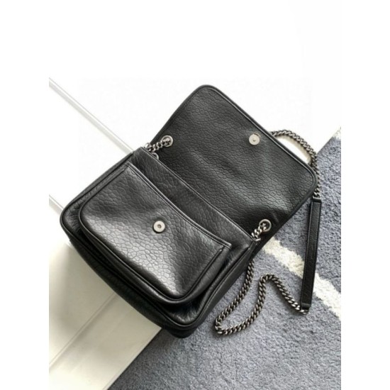 Replica Saint Laurent Niki Medium Chain Bag in Black Grained Lambskin Replica Saint Laurent Niki Medium Chain Bag in Black Grained Lambskin