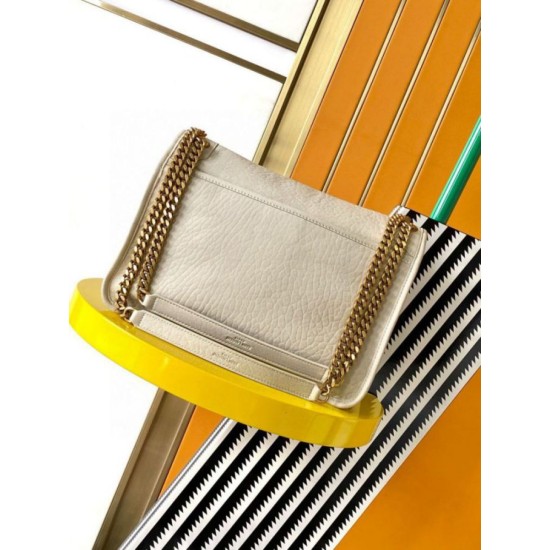 Fake Saint Laurent Niki Medium Chain Bag in White Grained Lambskin Replica Fake Saint Laurent Niki Medium Chain Bag in White Grained Lambskin Replica