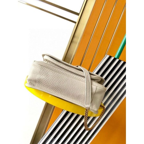 Fake Saint Laurent Niki Medium Chain Bag in White Grained Lambskin Replica Fake Saint Laurent Niki Medium Chain Bag in White Grained Lambskin Replica