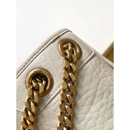 Fake Saint Laurent Niki Medium Chain Bag in White Grained Lambskin Replica Fake Saint Laurent Niki Medium Chain Bag in White Grained Lambskin Replica