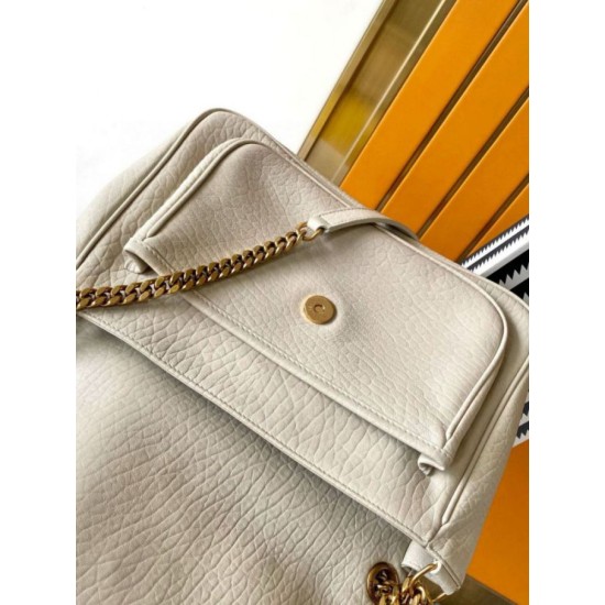 Fake Saint Laurent Niki Medium Chain Bag in White Grained Lambskin Replica Fake Saint Laurent Niki Medium Chain Bag in White Grained Lambskin Replica