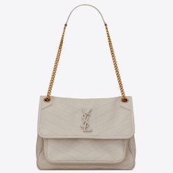 Replica Saint Laurent Niki Medium Bag In White Lambskin