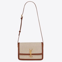 Replica Saint Laurent Solferino Medium Bag In Canvas with Calfskin