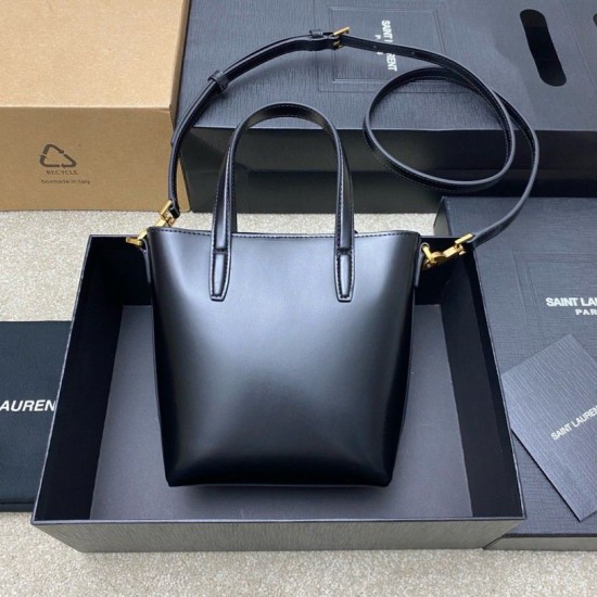 Replica Saint Laurent Mini Toy Shopping Bag in Black Calfskin Replica Saint Laurent Mini Toy Shopping Bag in Black Calfskin