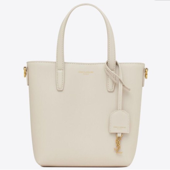 Replica Saint Laurent Mini Toy Shopping Bag in White Calfskin Fake Saint Laurent Mini Toy Shopping Bag in White Calfskin Replica