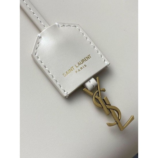Replica Saint Laurent Mini Toy Shopping Bag in White Calfskin Fake Saint Laurent Mini Toy Shopping Bag in White Calfskin Replica