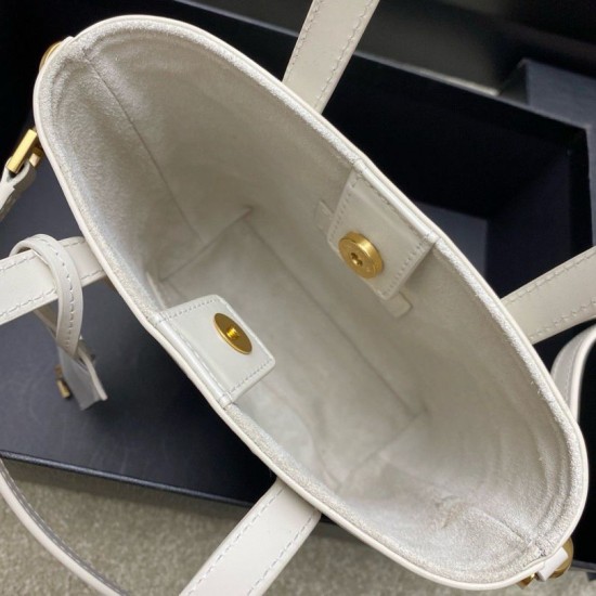 Replica Saint Laurent Mini Toy Shopping Bag in White Calfskin Fake Saint Laurent Mini Toy Shopping Bag in White Calfskin Replica