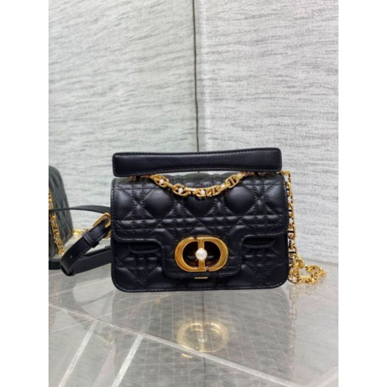 Replica Dior Mini Jolie Top Handle Bag Black Cannage Calfskin Fake Dior Mini Jolie Top Handle Bag Black Cannage Calfskin Replica