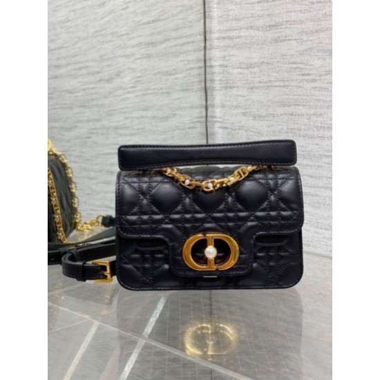 Replica Dior Mini Jolie Top Handle Bag Black Cannage Calfskin Fake Dior Mini Jolie Top Handle Bag Black Cannage Calfskin Replica