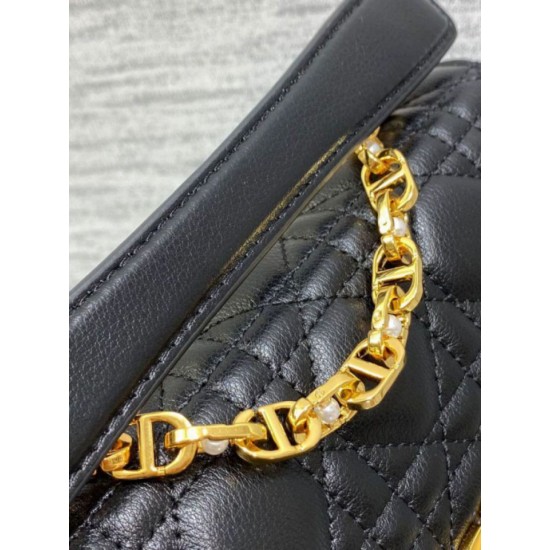 Replica Dior Mini Jolie Top Handle Bag Black Cannage Calfskin Fake Dior Mini Jolie Top Handle Bag Black Cannage Calfskin Replica