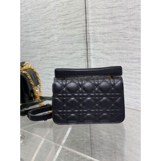 Replica Dior Mini Jolie Top Handle Bag Black Cannage Calfskin Fake Dior Mini Jolie Top Handle Bag Black Cannage Calfskin Replica