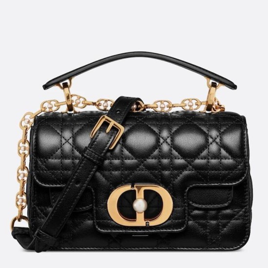 Replica Dior Mini Jolie Top Handle Bag Black Cannage Calfskin Fake Dior Mini Jolie Top Handle Bag Black Cannage Calfskin Replica