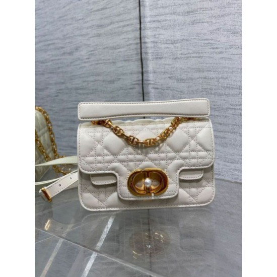 Replica Dior Mini Jolie Top Handle Bag White Cannage Calfskin Replica Dior Mini Jolie Top Handle Bag White Cannage Calfskin
