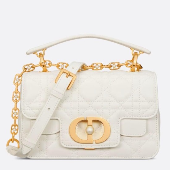 Replica Dior Mini Jolie Top Handle Bag White Cannage Calfskin Replica Dior Mini Jolie Top Handle Bag White Cannage Calfskin