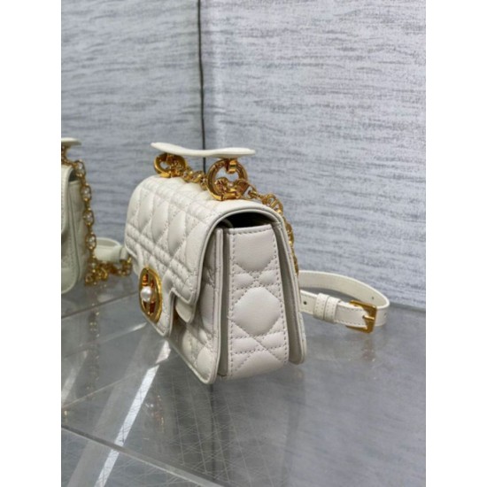 Replica Dior Mini Jolie Top Handle Bag White Cannage Calfskin Replica Dior Mini Jolie Top Handle Bag White Cannage Calfskin