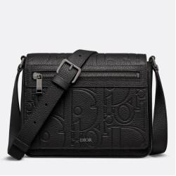 Fake Dior Men's Messenger Bag with Flap Black Gravity Replica