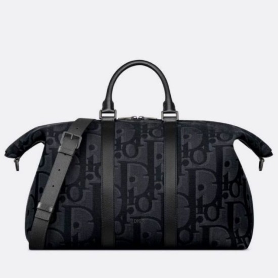 Fake Dior Weekender 40 Bag Black Maxi Dior Oblique Jacquard Replica Replica Dior Weekender 40 Bag Black Maxi Dior Oblique Jacquard