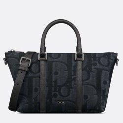 Replica Dior Weekender 25 Bag Black Maxi Dior Oblique Jacquard