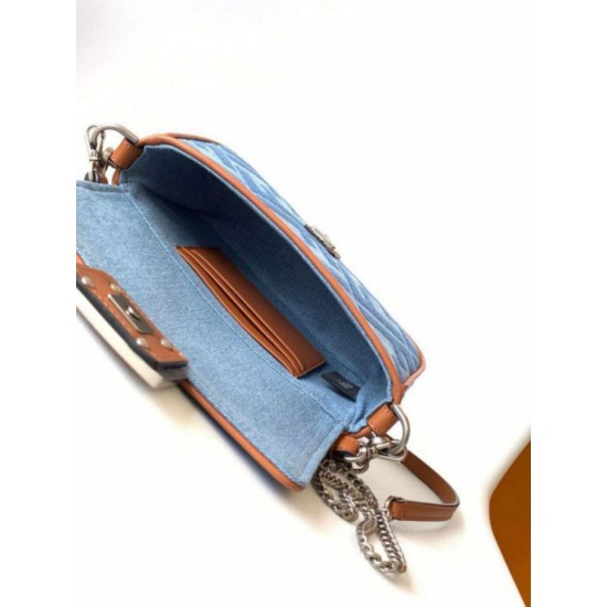 Replica Fendi Baguette Mini Bag Denim with FF Embroidery Replica Fendi Baguette Mini Bag Denim with FF Embroidery