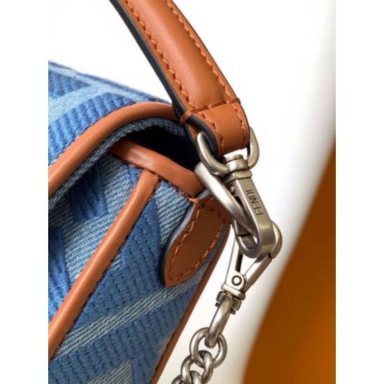 Replica Fendi Baguette Mini Bag Denim with FF Embroidery Replica Fendi Baguette Mini Bag Denim with FF Embroidery
