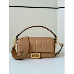 Fake Fendi Medium Baguette Bag Beige FF Nappa Replica Fake Fendi Medium Baguette Bag Beige FF Nappa Replica