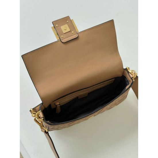 Fake Fendi Medium Baguette Bag Beige FF Nappa Replica Fake Fendi Medium Baguette Bag Beige FF Nappa Replica