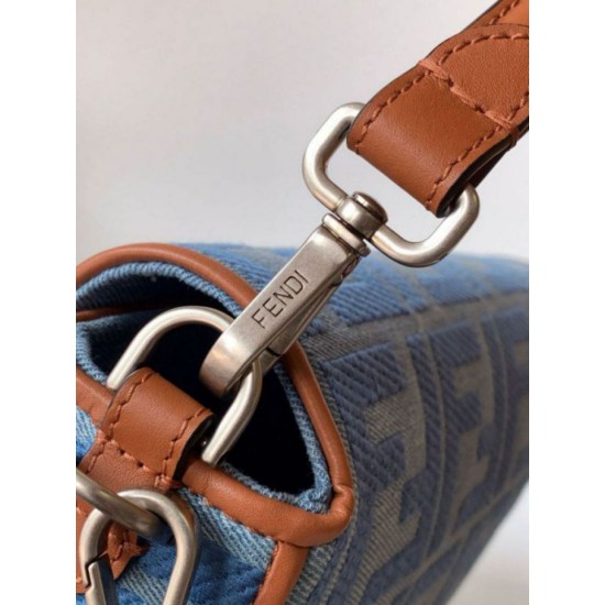 Replica Fendi Baguette Medium Bag Denim with FF Embroidery Replica Fendi Baguette Medium Bag Denim with FF Embroidery