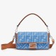 Replica Fendi Baguette Medium Bag Denim with FF Embroidery Replica Fendi Baguette Medium Bag Denim with FF Embroidery