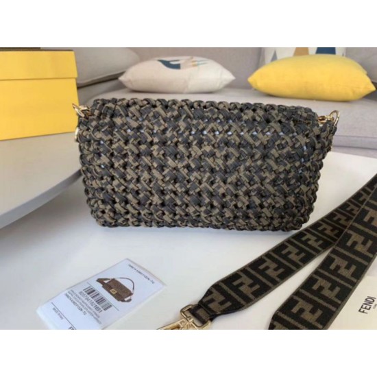 Fake Fendi Baguette Medium Bag Woven Strips Replica Fake Fendi Baguette Medium Bag Woven Strips Replica
