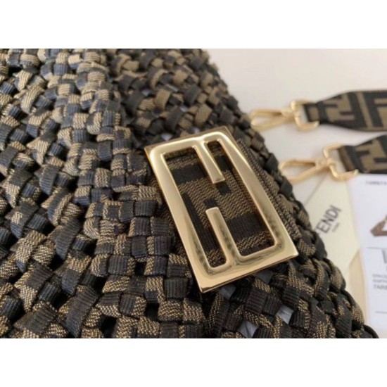 Fake Fendi Baguette Medium Bag Woven Strips Replica Fake Fendi Baguette Medium Bag Woven Strips Replica