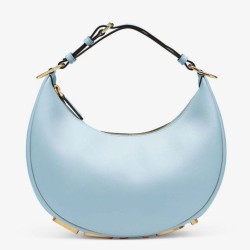 Fake Fendi Fendigraphy Small Hobo Bag Light Blue Replica