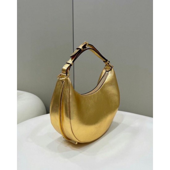 Replica Fendi Fendigraphy Small Hobo Bag Gold Laminated Fake Fendi Fendigraphy Small Hobo Bag Gold Laminated Replica