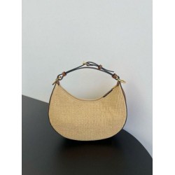 Replica Fendi Fendigraphy Small Hobo Bag Natural Raffia