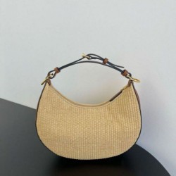 Replica Fendi Fendigraphy Small Hobo Bag Natural Raffia