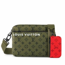 Replica Louis Vuitton Trio Messenger Bag Green Monogram Canvas M23783