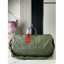 Fake Louis Vuitton Keepall Bandouliere 55 Bag Green Monogram Canvas M23963 Replica Fake Louis Vuitton Keepall Bandouliere 55 Bag Green Monogram Canvas M23963 Replica