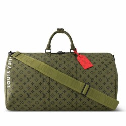 Fake Louis Vuitton Keepall Bandouliere 55 Bag Green Monogram Canvas M23963 Replica