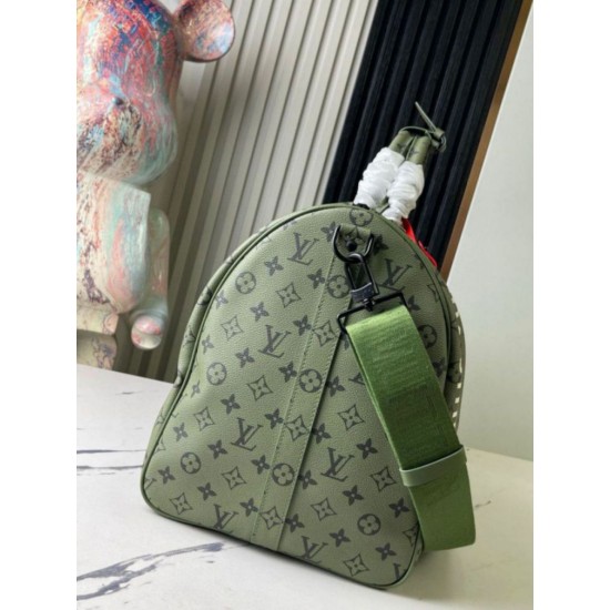Fake Louis Vuitton Keepall Bandouliere 55 Bag Green Monogram Canvas M23963 Replica Fake Louis Vuitton Keepall Bandouliere 55 Bag Green Monogram Canvas M23963 Replica