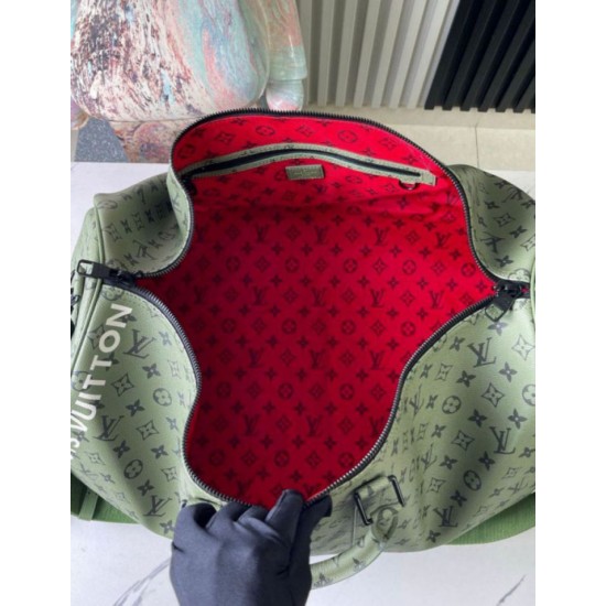 Fake Louis Vuitton Keepall Bandouliere 55 Bag Green Monogram Canvas M23963 Replica Fake Louis Vuitton Keepall Bandouliere 55 Bag Green Monogram Canvas M23963 Replica