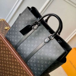 Fake Louis Vuitton Sac Plat 24H Bag Monogram Eclipse Canvas M46451 Replica