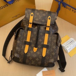 Fake Louis Vuitton Christopher MM Backpack Monogram Macassar Canvas M46686 Replica