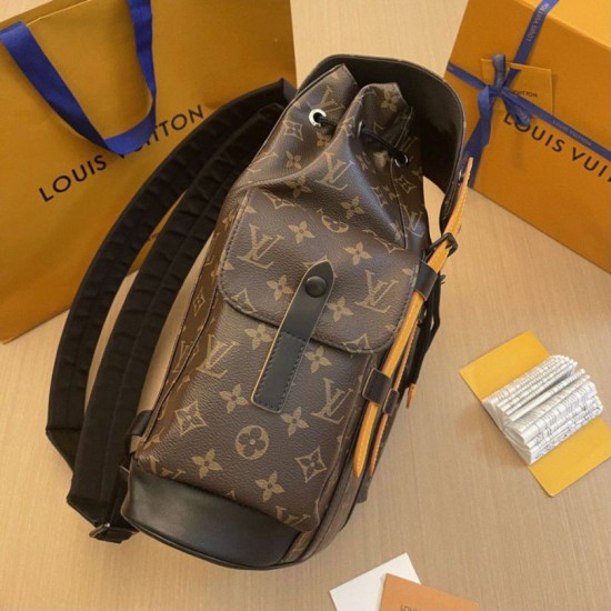 Fake Louis Vuitton Christopher MM Backpack Monogram Macassar Canvas M46686 Replica Fake Louis Vuitton Christopher MM Backpack Monogram Macassar Canvas M46686 Replica